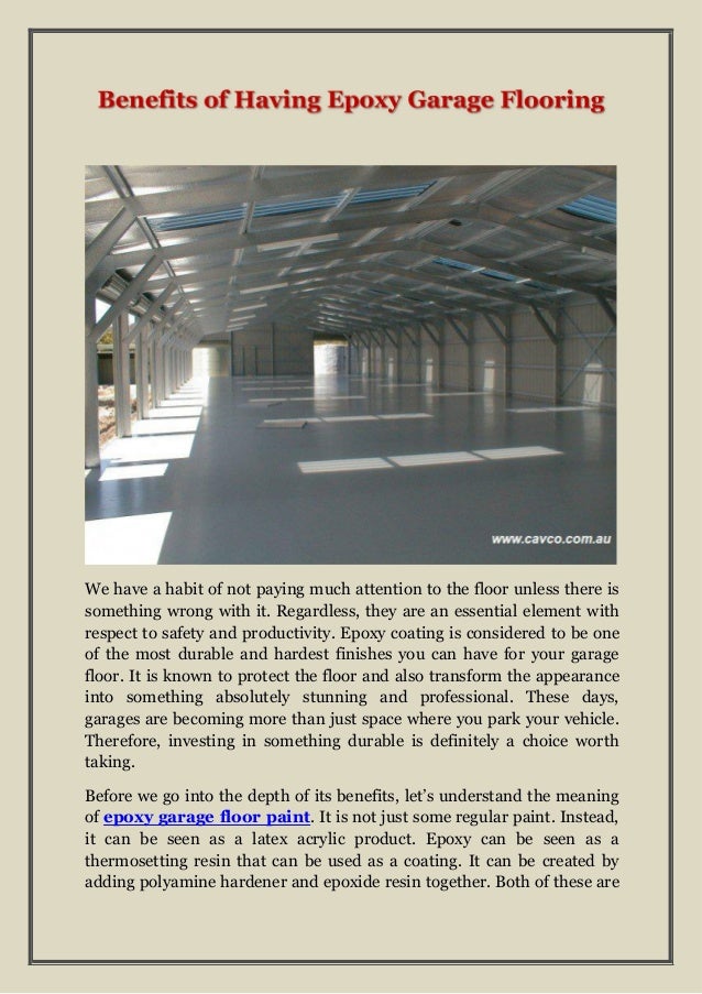 Benefits Of Having Epoxy Garage Flooring