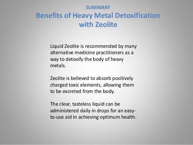 Benefits of Zeolite Supplementation