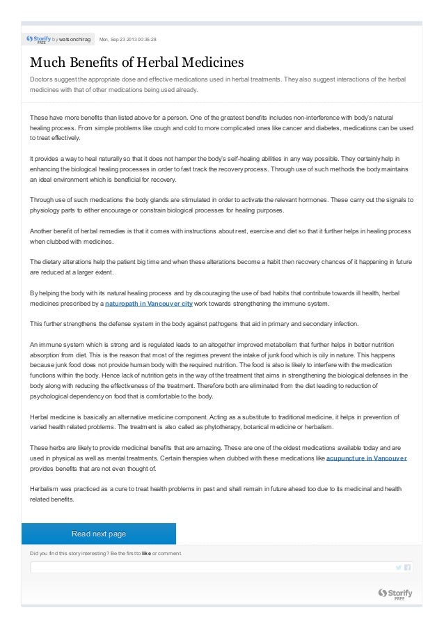 Much Benefits of Herbal Medicines