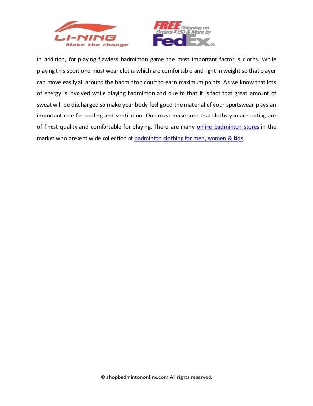 benefits of high quality badminton clothing ace manifest form