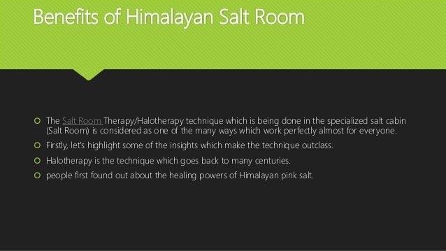 Benefits Of Himalayan Salt Room