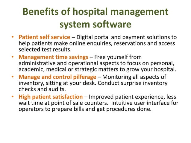 Benefits Of Hospital Management System Software