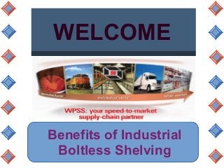 WELCOME
Benefits of Industrial
Boltless Shelving
 
