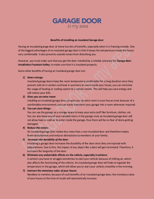 Benefits Of Installing An Insulated Garage Door Clean