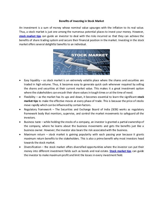 advantages of investing in money markets
