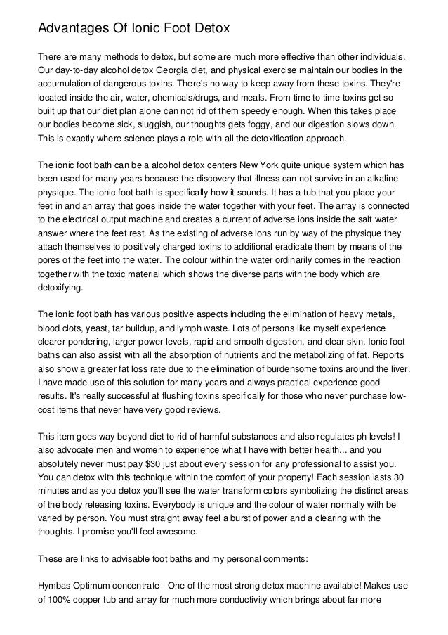 Benefits Of Ionic Foot Detox