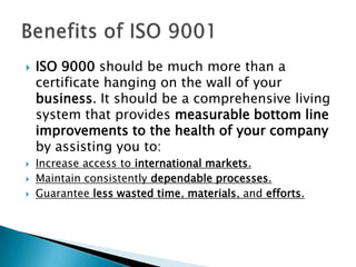 Benefits of iso 9001 | PPTX