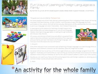 Benefits of learning a foreign language | PPTX