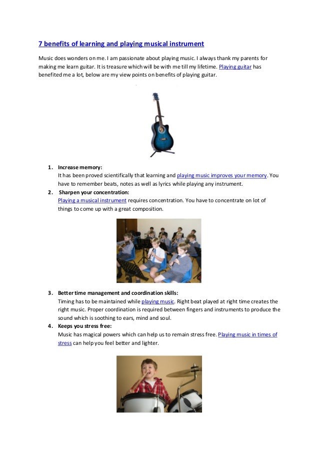 Benefits of learning musical instrument