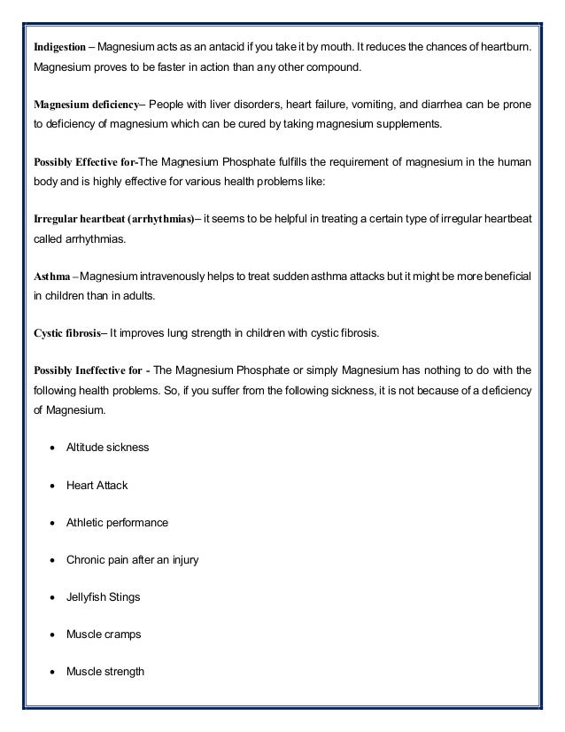 Benefits of magnesium phosphate di for human body