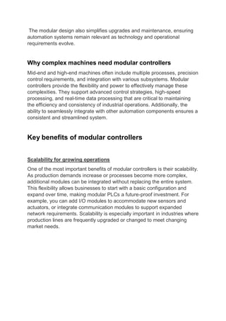 Benefits Of Modular Controllers For Medium To High-End Machines | PDF