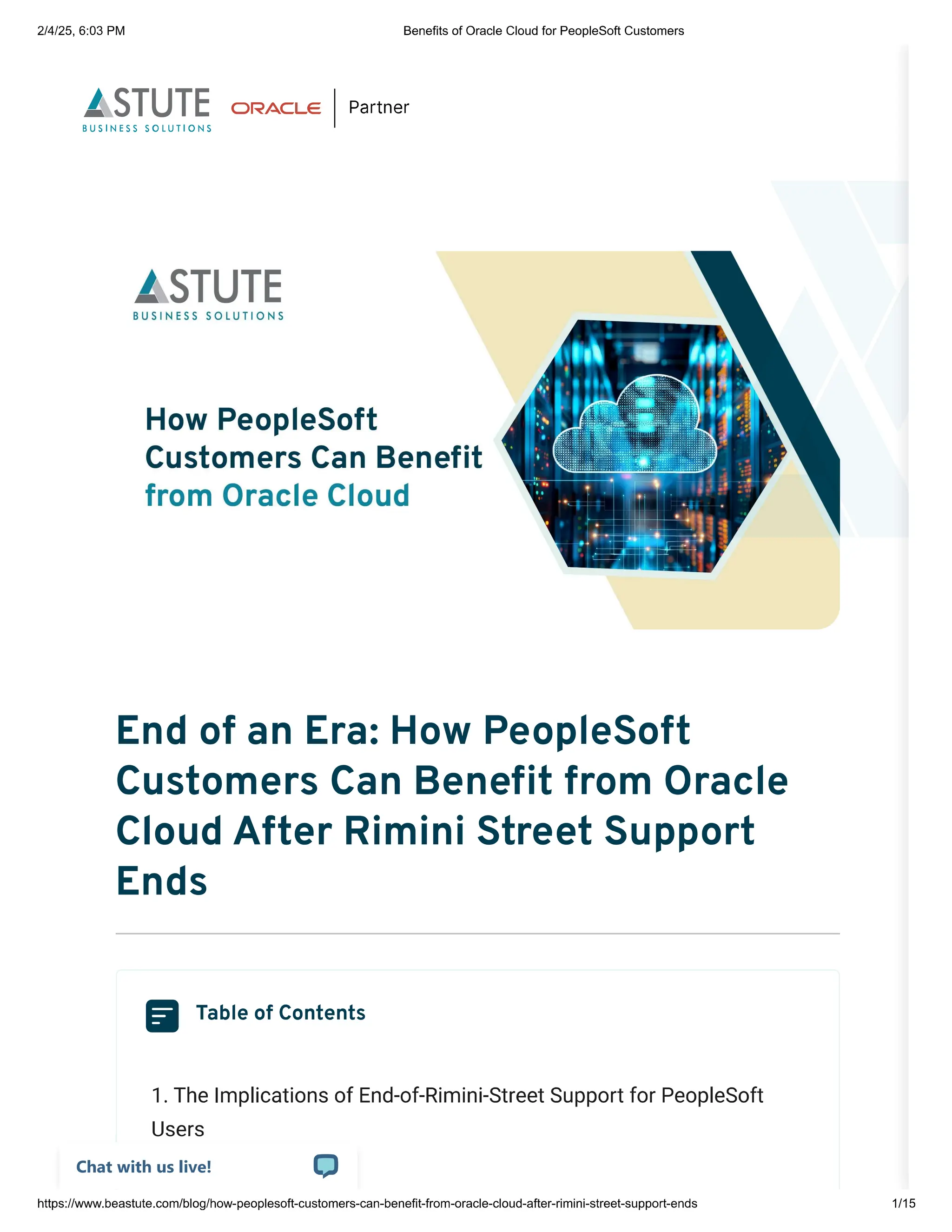 Benefits of Moving to Oracle Cloud for PeopleSoft Users After Rimini ...