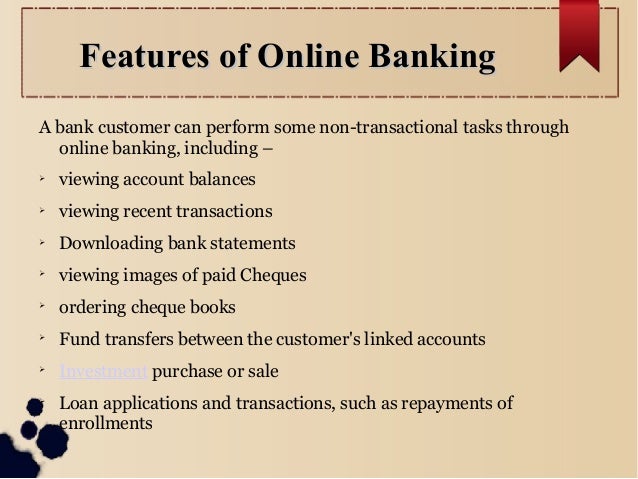 E BANKING FEATURES PDF E BANKING FEATURES PDF