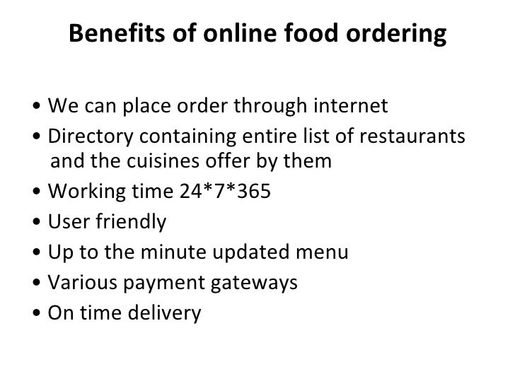 Benefits of online food ordering