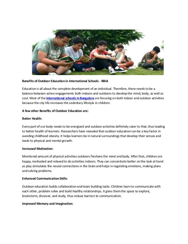 what are the benefits of outdoor education what are the benefits of outdoor education