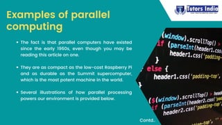 Benefits Of Parallel Computing – Tutors India | PPT