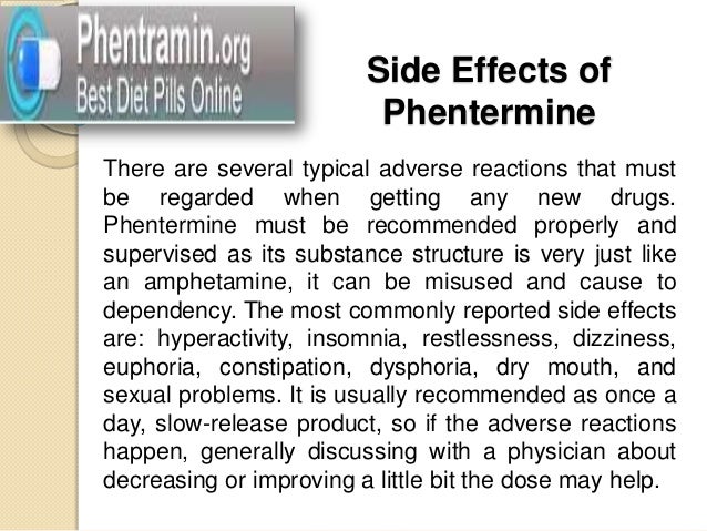 What are the side effects of phentermine