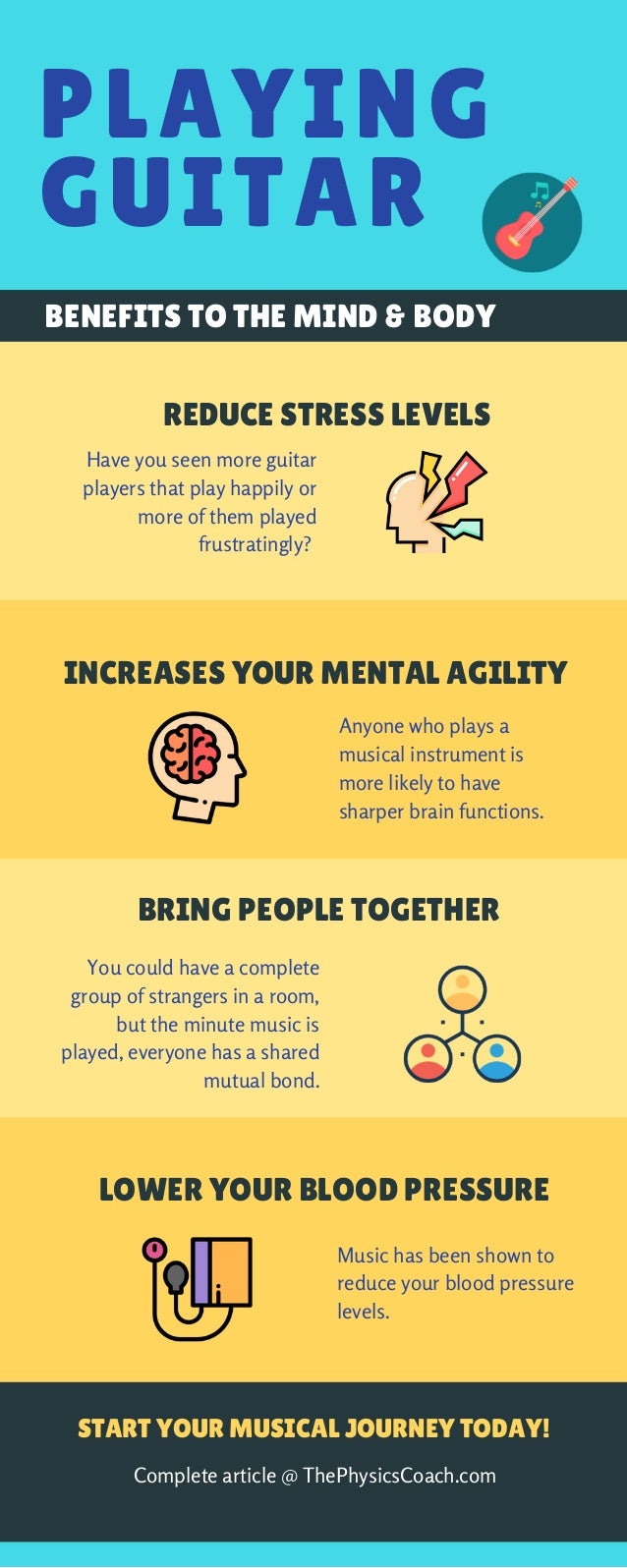 Benefits of playing guitar to the mind and body