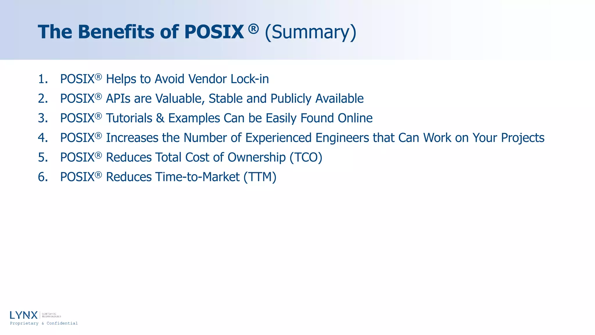 The Benefits of POSIX PPTX