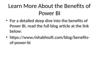 Top Benefits of Power BI for Data-Driven Decision Making | PPTX