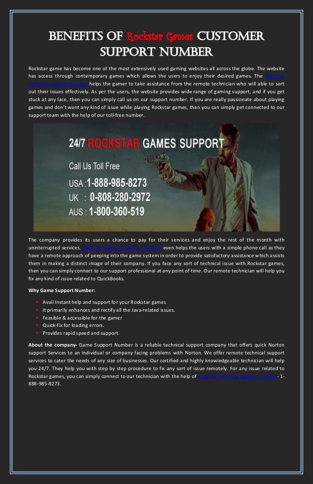 Benefits of rockstar games customer support number