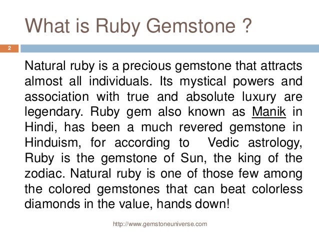 Top Ten Benefits of Natural Ruby Gemstone