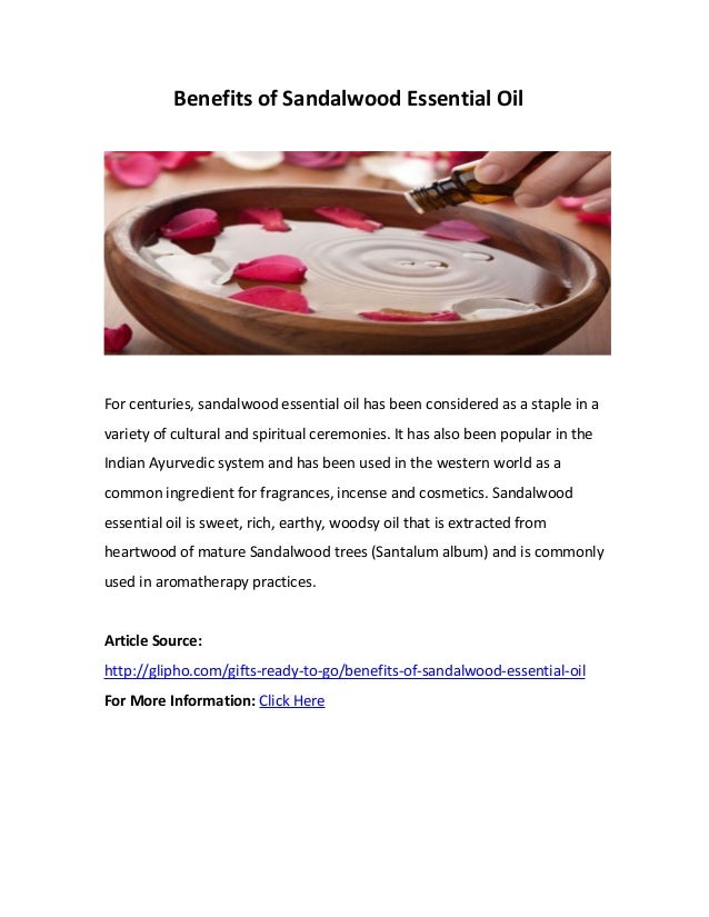 Benefits of sandalwood essential oil