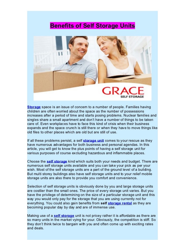 Benefits of self storage units