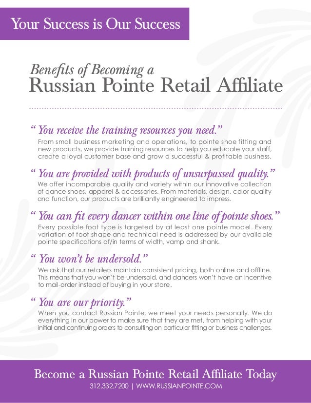 Benefits Of Becoming A Russian Pointe Retail Affiliate