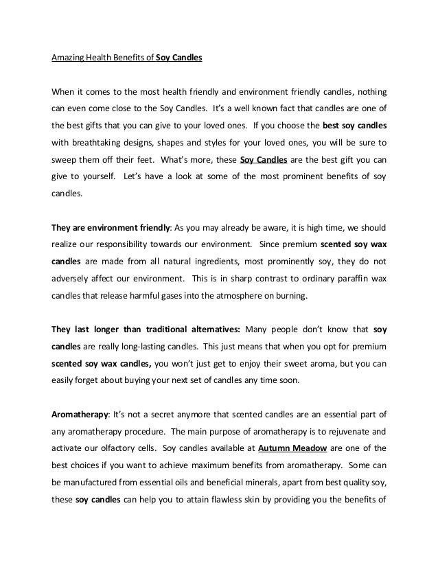 Amazing Health Benefits of Soy Candles