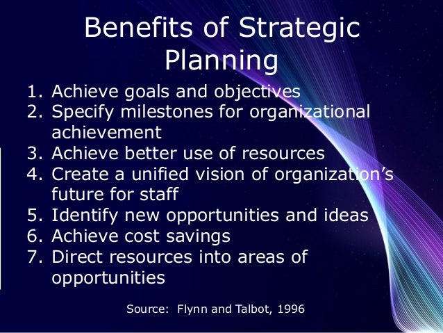 long term business benefits of strategic planning