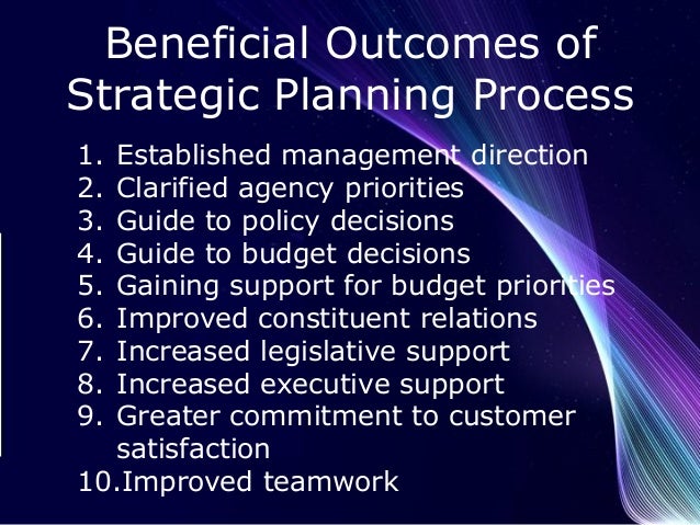 Benefits Of Strategic Planning