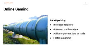 16
Online Gaming
Data Pipelining
● Increased reliability
● Accurate, real-time data
● Ability to process data at scale
● Faster ramp time
 
