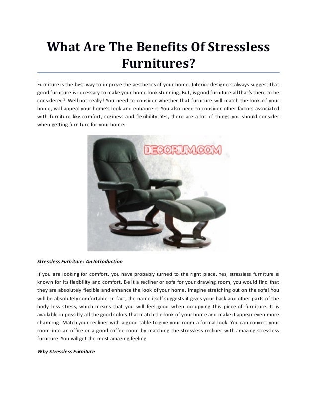 Benefits of stressless furnitures
