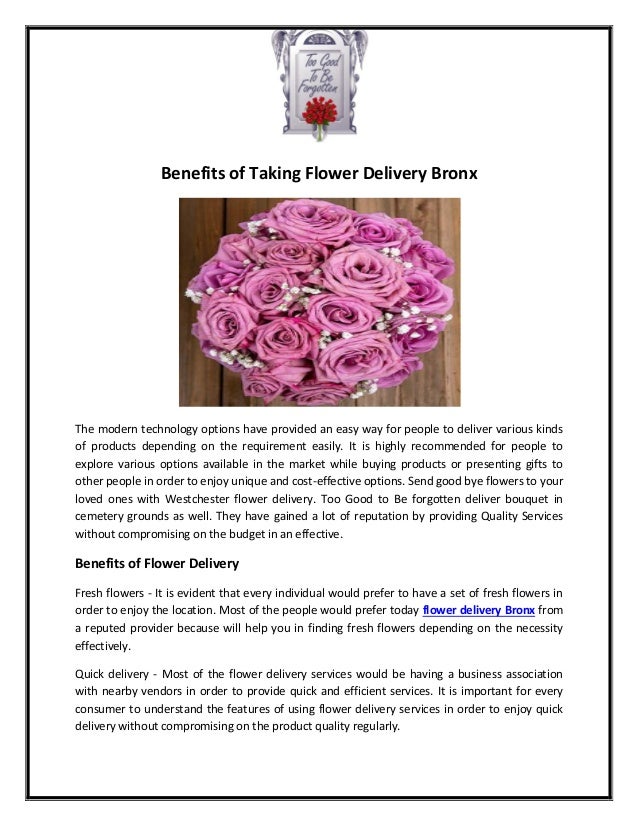 Benefits Of Taking Flower Delivery Bronx
