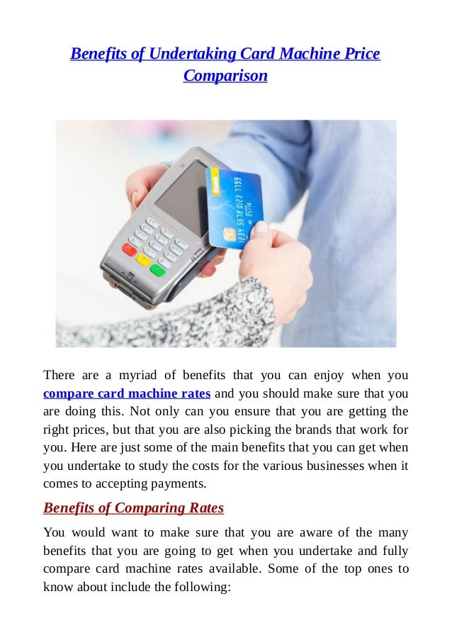 Benefits of undertaking card machine price comparison