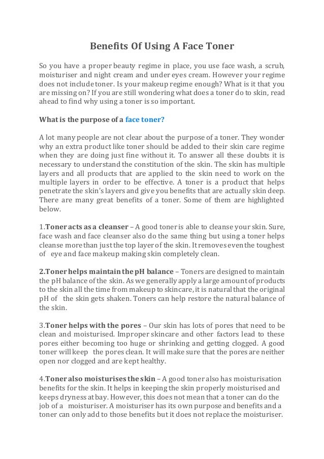 why is it important to use toner on your face