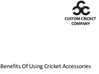Benefits Of Using Cricket Accessories
CUSTOM CRICKET
COMPANY
 