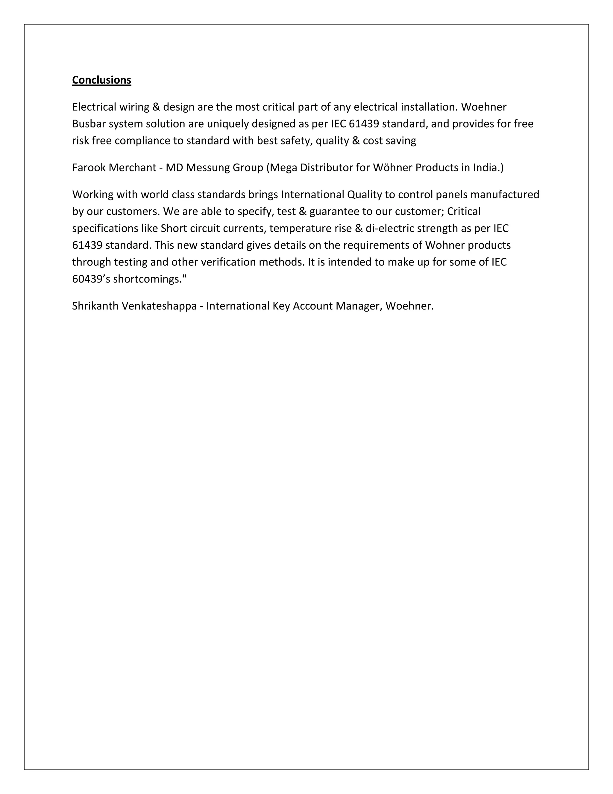 Benefits of using iec 61439 standard in electrical busbar systems | PDF