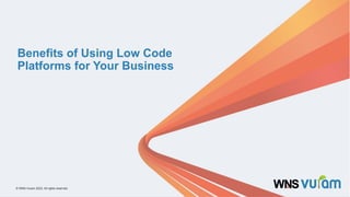 Benefits of Using Low Code Platforms for Your Business | PDF | Web ...