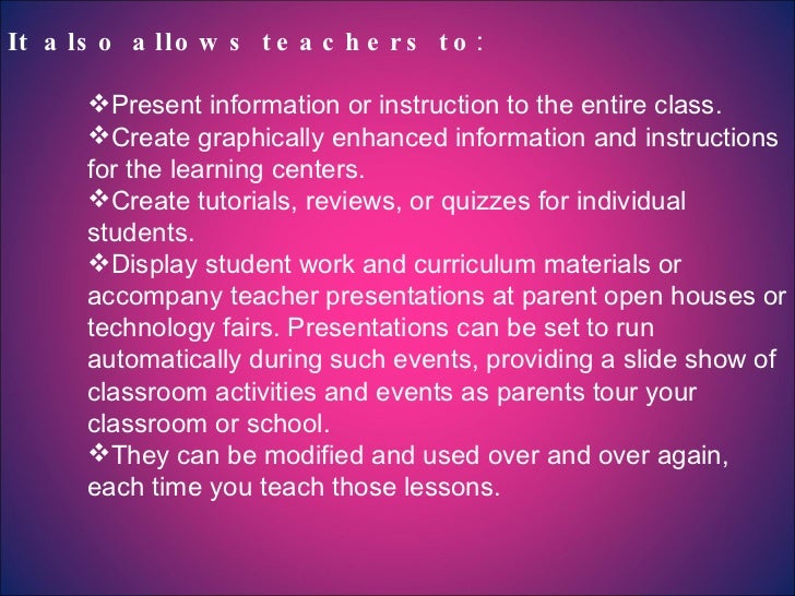 Benefits Of Using Powerpoint In The Classroom