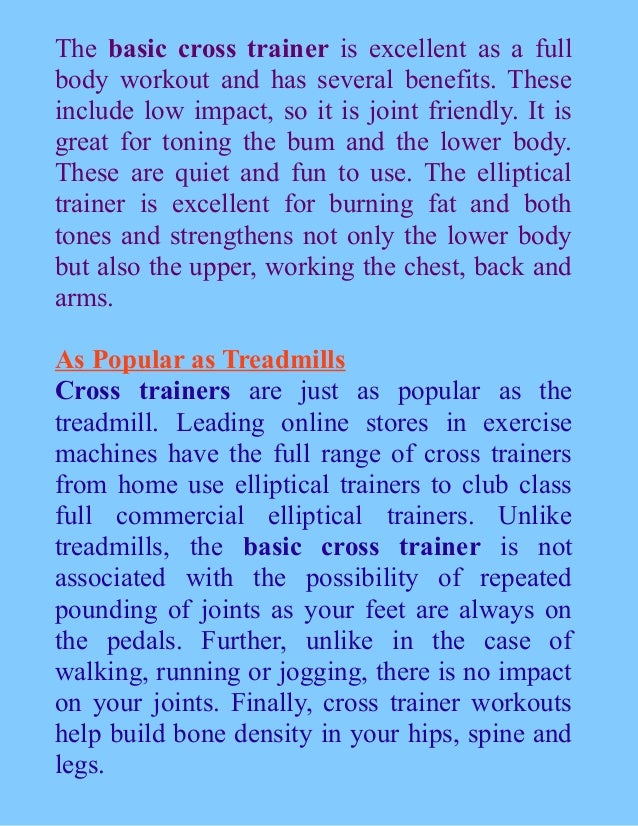 Benefits of Using the Basic Cross Trainer Branx Fitness