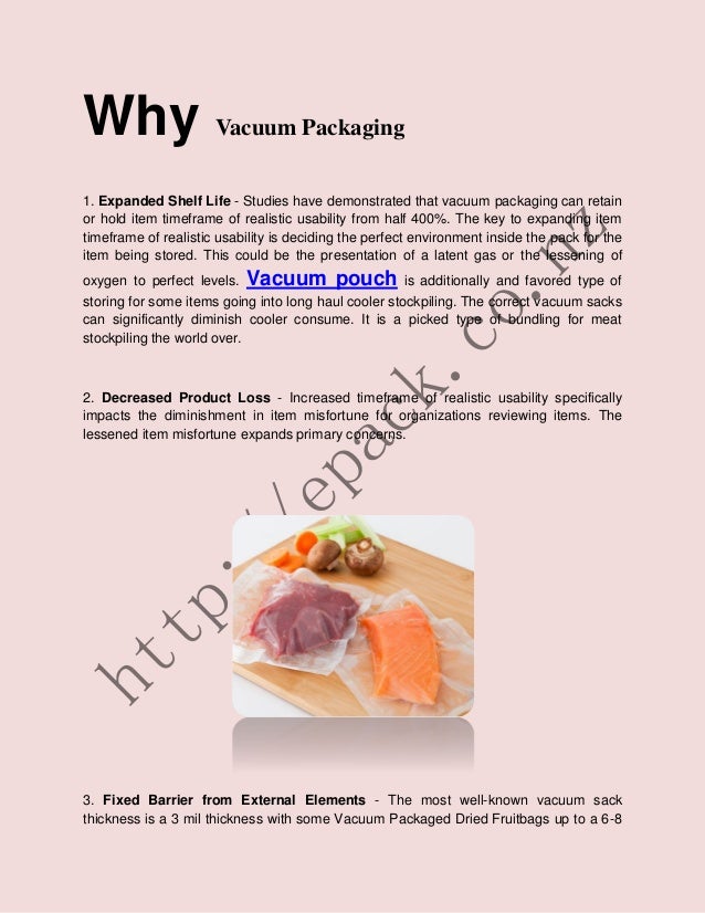 Benefits of vacuum packaging