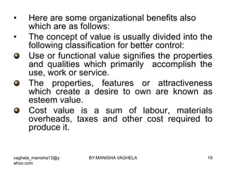 Value Features Benefits of value analysis | PPSX