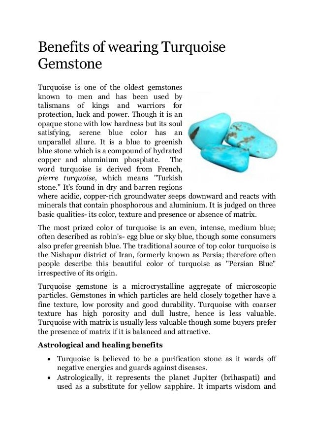 Benefits of Wearing Turquoise Gemstone