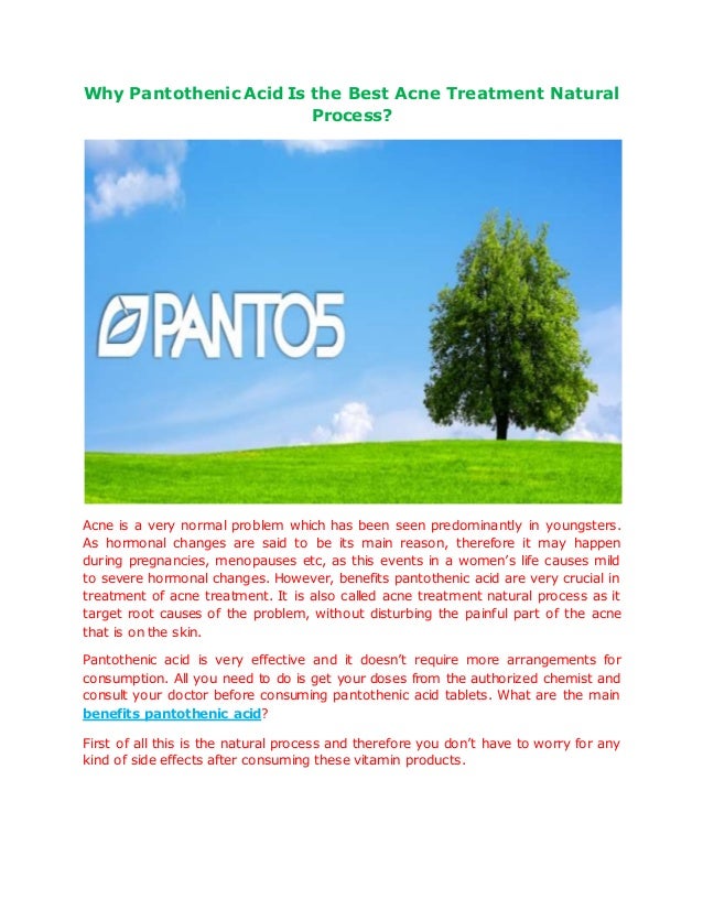 Benefits pantothenic acid