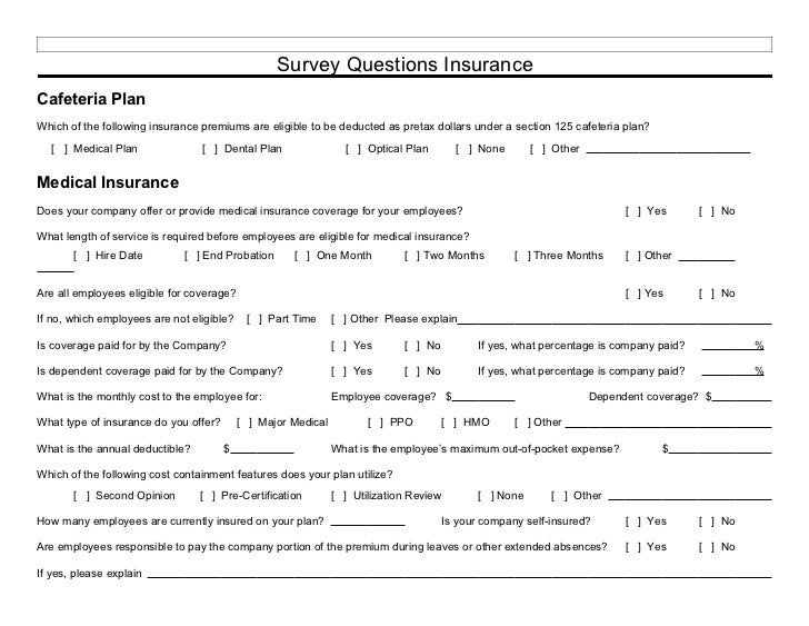 employee benefit survey questionnaire