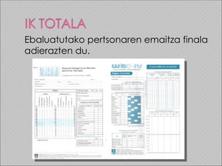 Ebaluatutako pertsonaren emaitza finala
adierazten du.
 