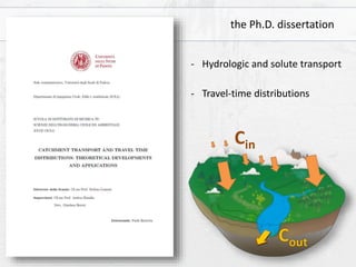the Ph.D. dissertation
Cin
- Travel-time distributions
- Hydrologic and solute transport
 
