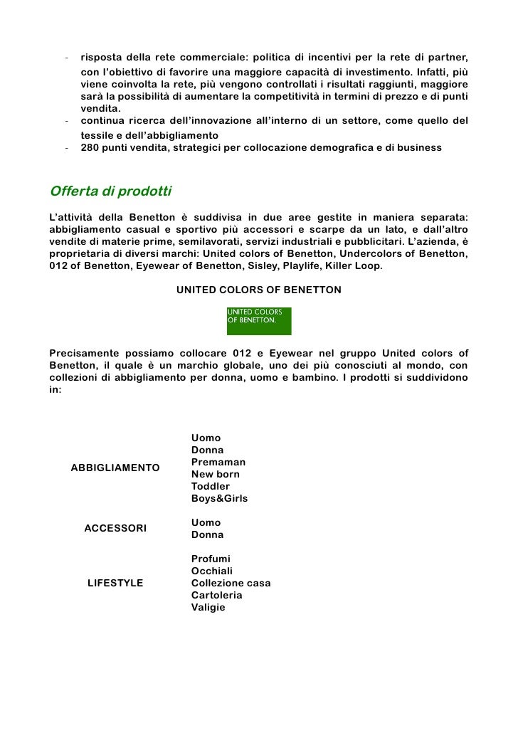 Benetton - Piano di Marketing